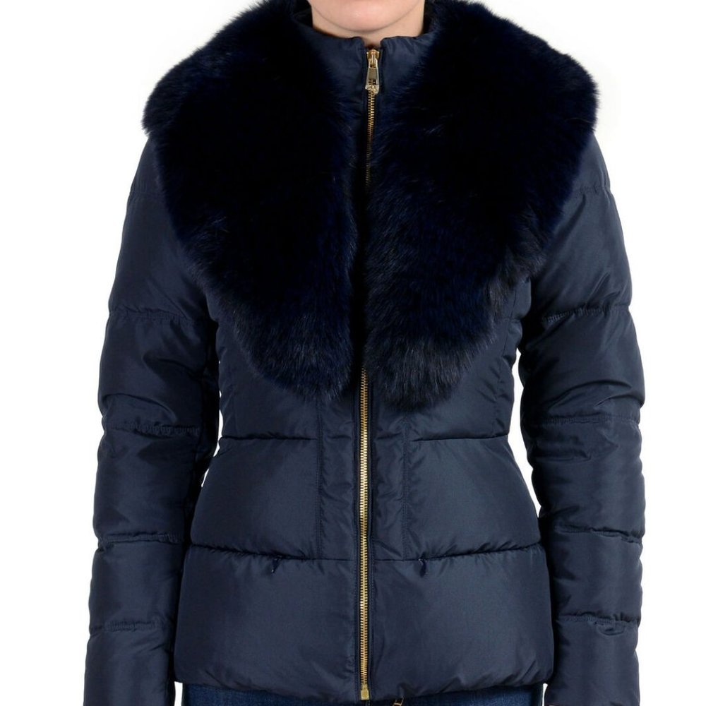 Versace Collection Down FoxFur Collar Parka Jacket